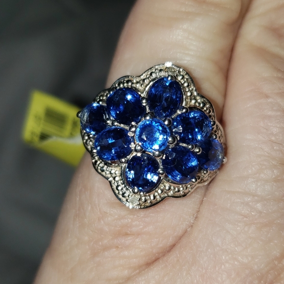 Sz 6, Kyanite & Diamond Ring, 925 Silver, TGW 4.19 carats, NWT - Picture 11 of 11